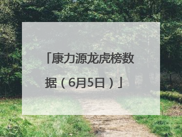 康力源龙虎榜数据（6月5日）